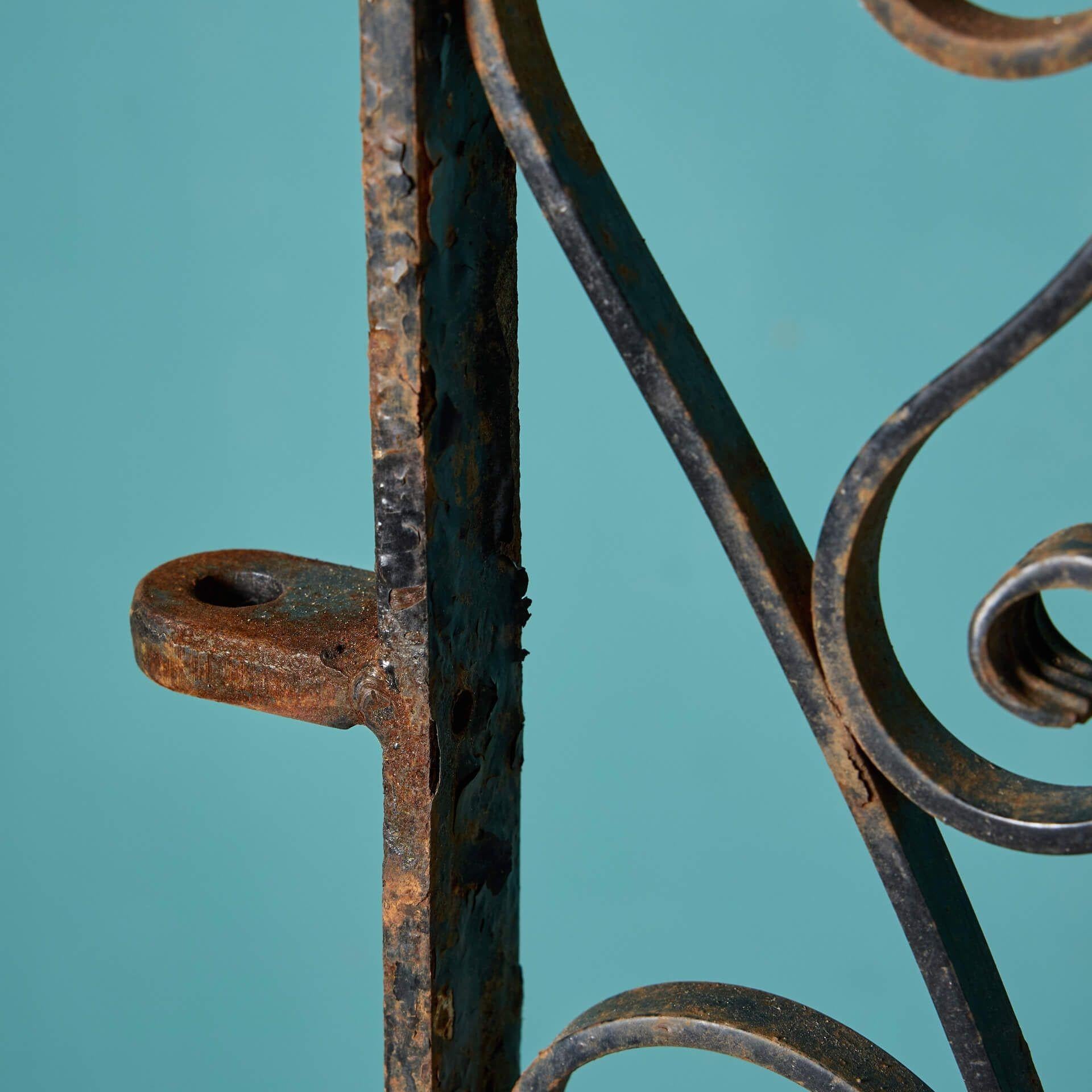 Large Reclaimed English Wrought Iron Gate In Fair Condition In Wormelow, Herefordshire