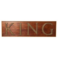 Used Large Reclaimed ‘King’ Wall Hanging Sign