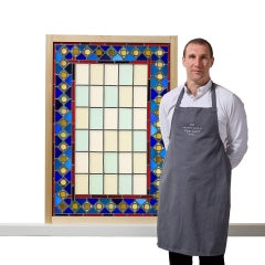 Grande vetrata medievale di recupero