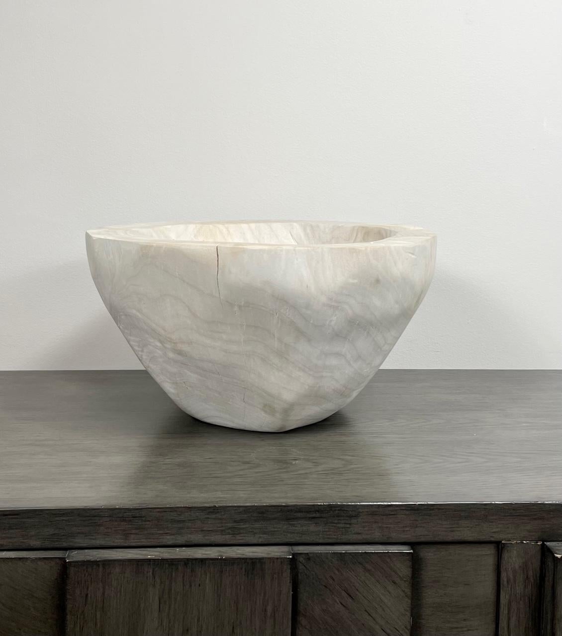 Hand-Carved Large Reclaimed Organic Wood Bowl