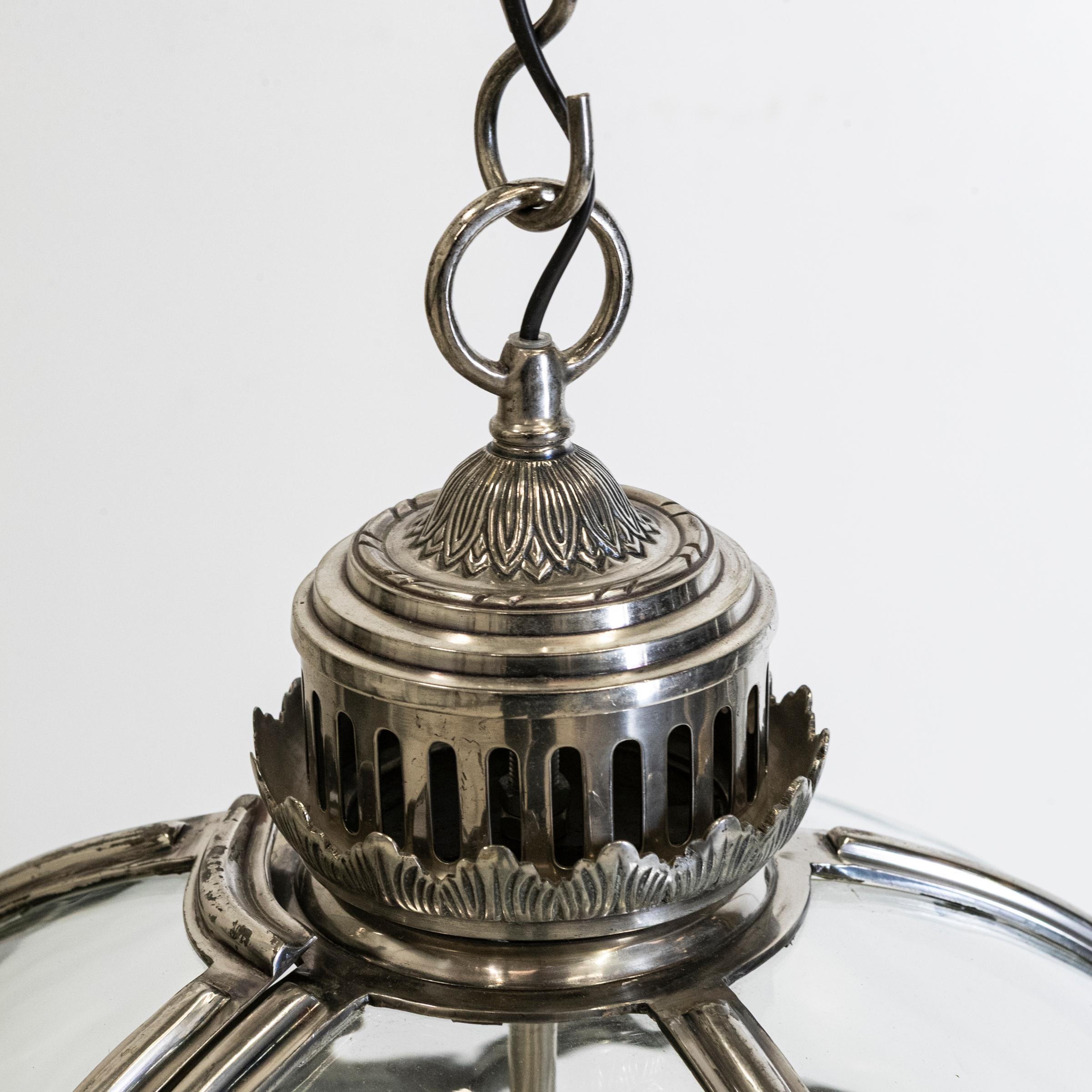 Large Reclaimed Polished Steel Sphere Globe Pendant  2 Available For Sale 1