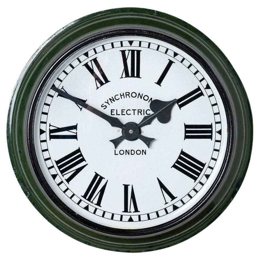 Grande horloge de comptoir de chemin de fer récupérée par Synchronome