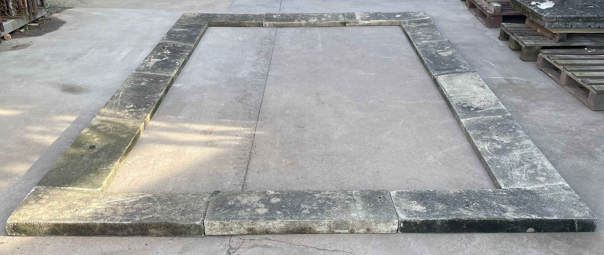 20th Century Large Reclaimed Rectangular Composition Stone Pond Surround For Sale