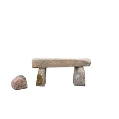 Large Reclaimed Red Sandstone Garden Bench Seat, England circa 1860