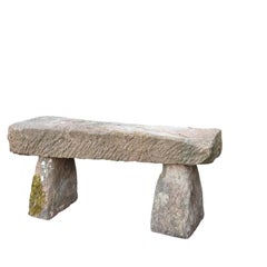 Large Reclaimed Red Sandstone Garden Bench Seat, England circa 1860