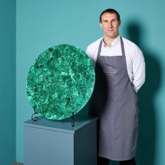 Large Reclaimed Veneered Malachite Table Top