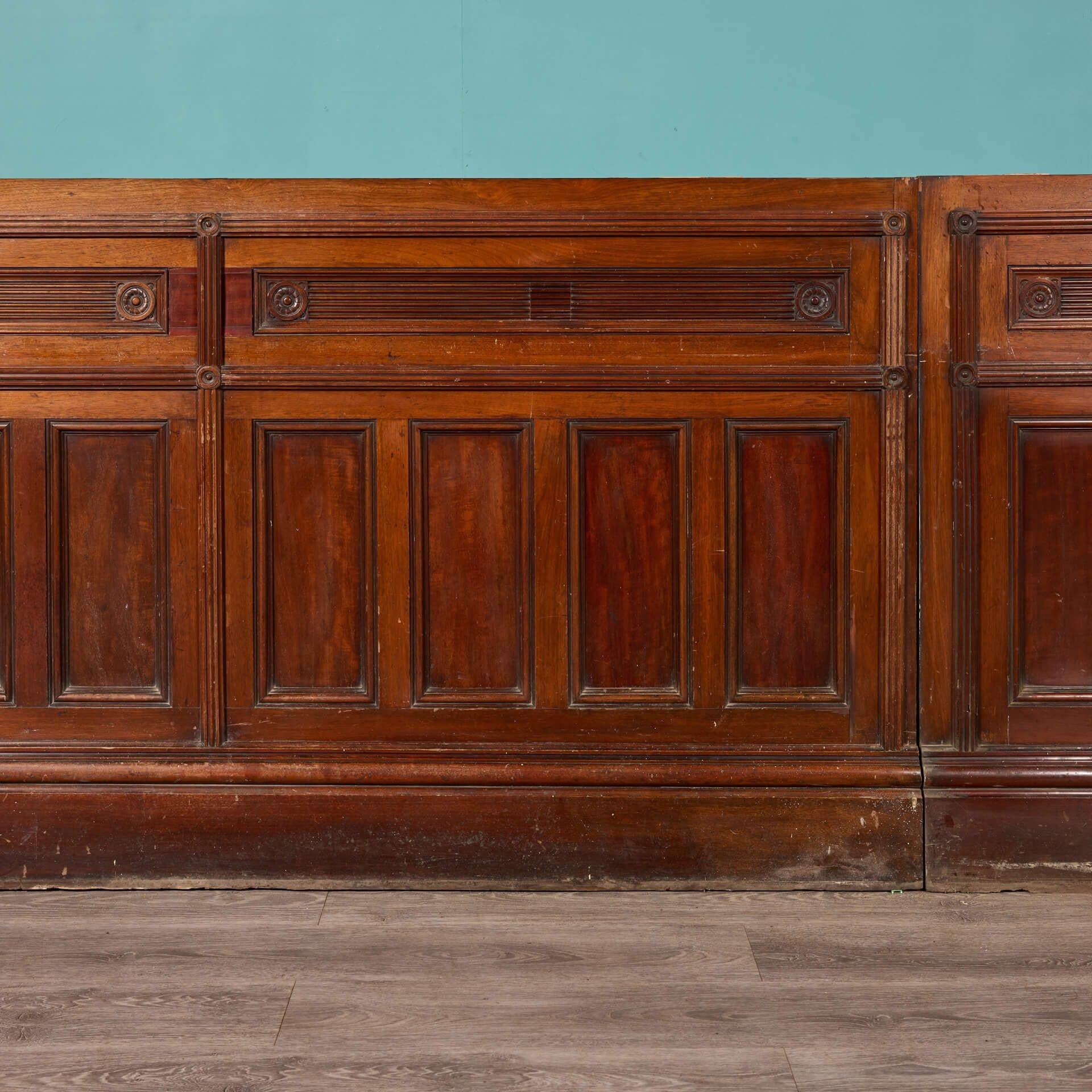 English Large Reclaimed Victorian Mahogany Bar Front For Sale