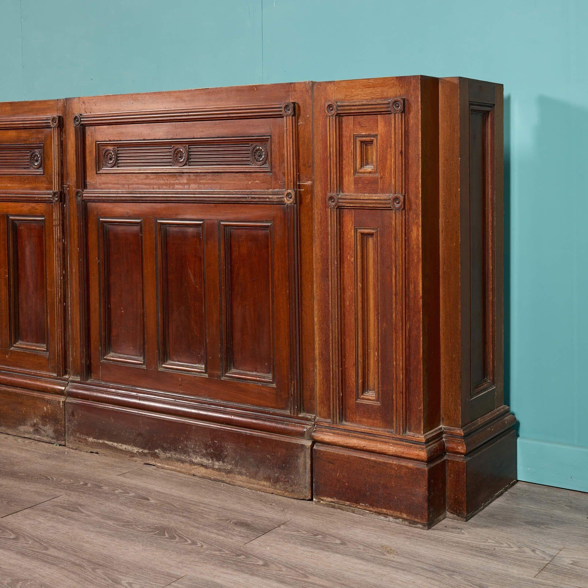 Large Reclaimed Victorian Mahogany Bar Front In Fair Condition For Sale In Wormelow, Herefordshire