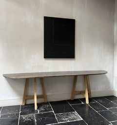 Large Reclaimed Walnut and Oak Side Table Console