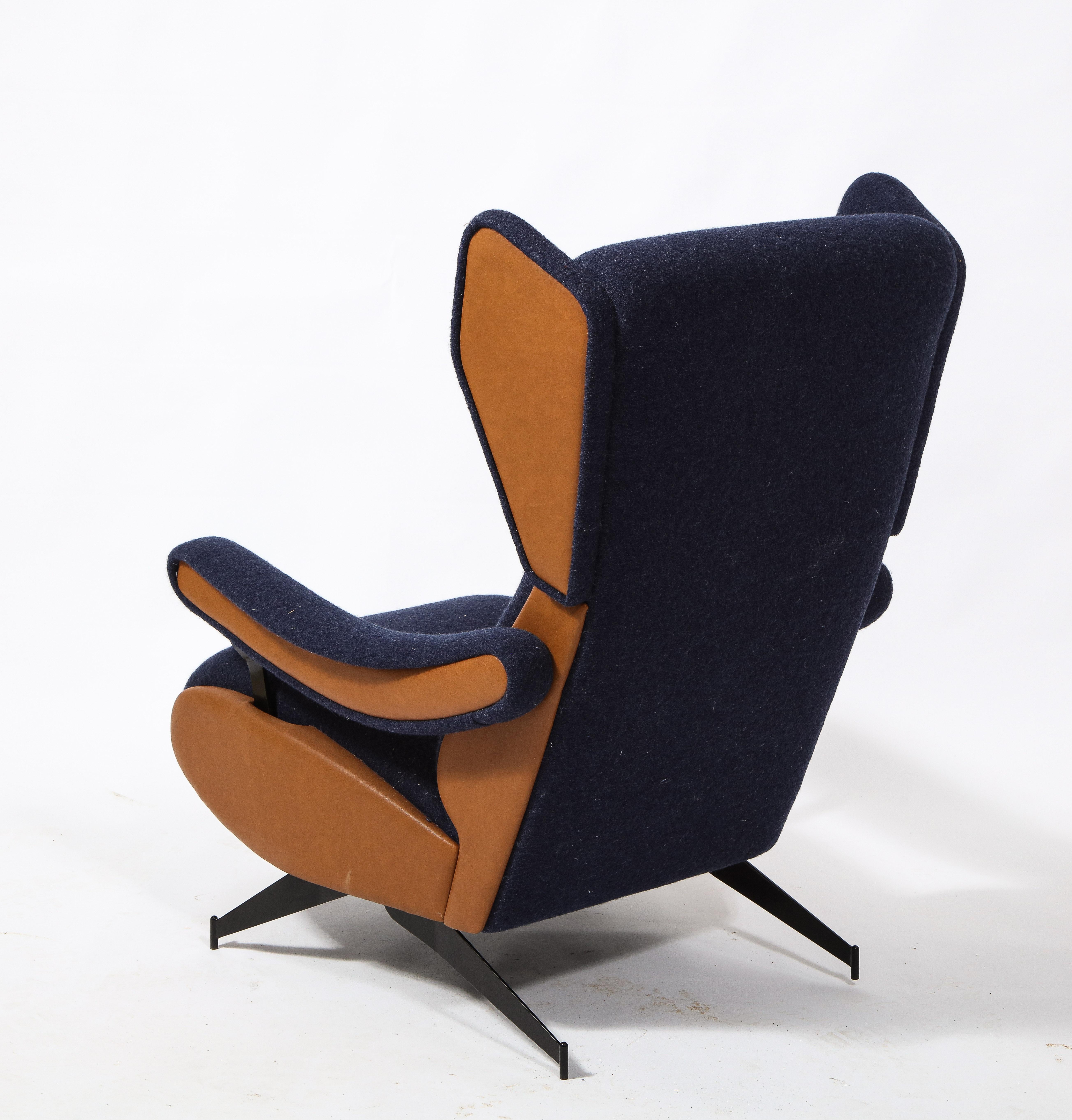 Large Reclining Lounge Chair, Italy 1960's In Good Condition In New York, NY
