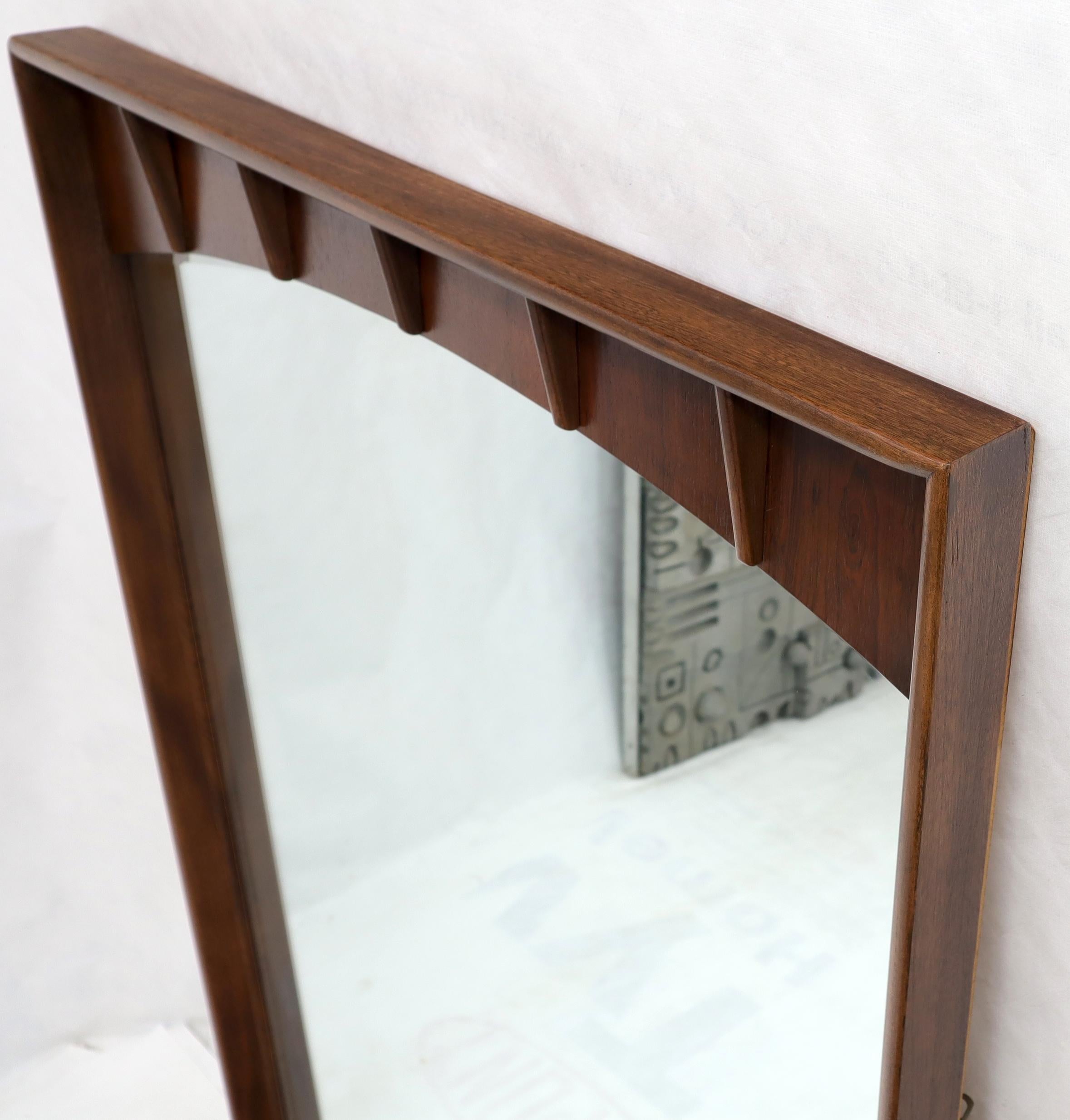 Large Rectangle Mid-Century Modern Walnut Wall Mirror  In Excellent Condition For Sale In Rockaway, NJ