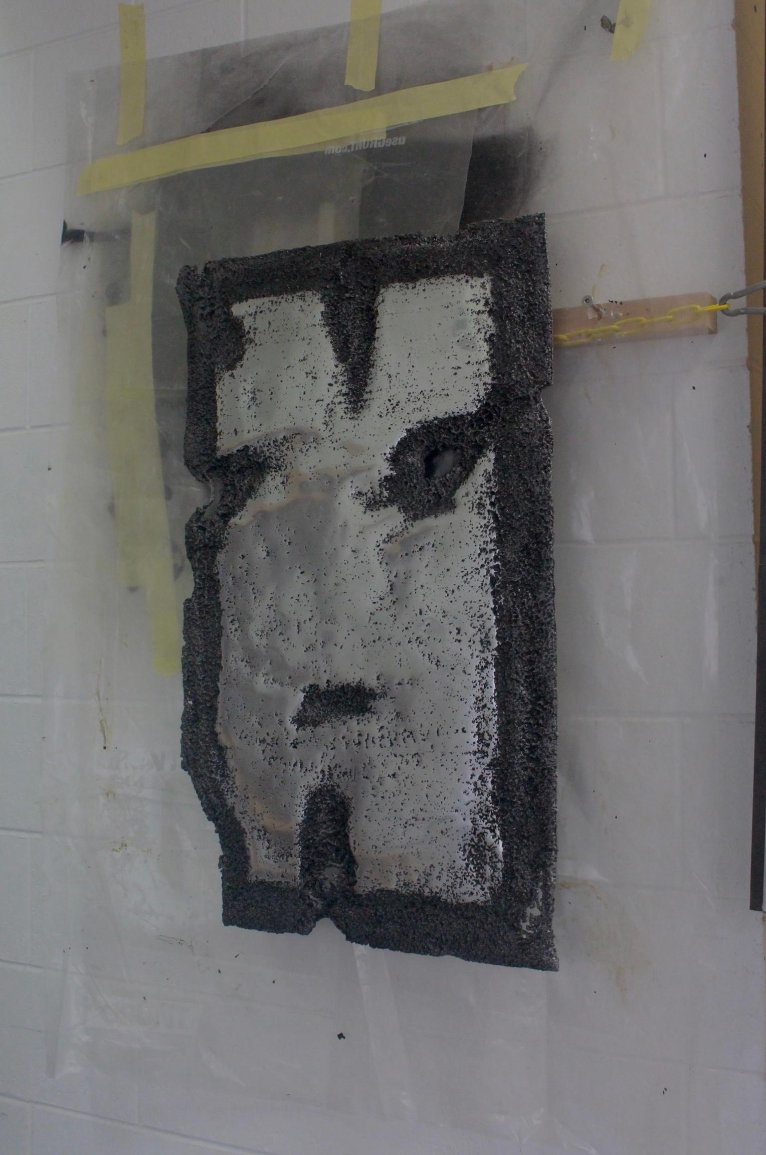 Large Rectangle Mirror by Saturday Yard Work
Dimensions: W 90 x D 60 x H 2.5 cm
Materials: Aluminium.
Finish: Semi-reflective polished face / blackened texture. 

SATURDAY YARD WORK by Nathan Martin is a Kaurna/Adelaide based practice that aims to