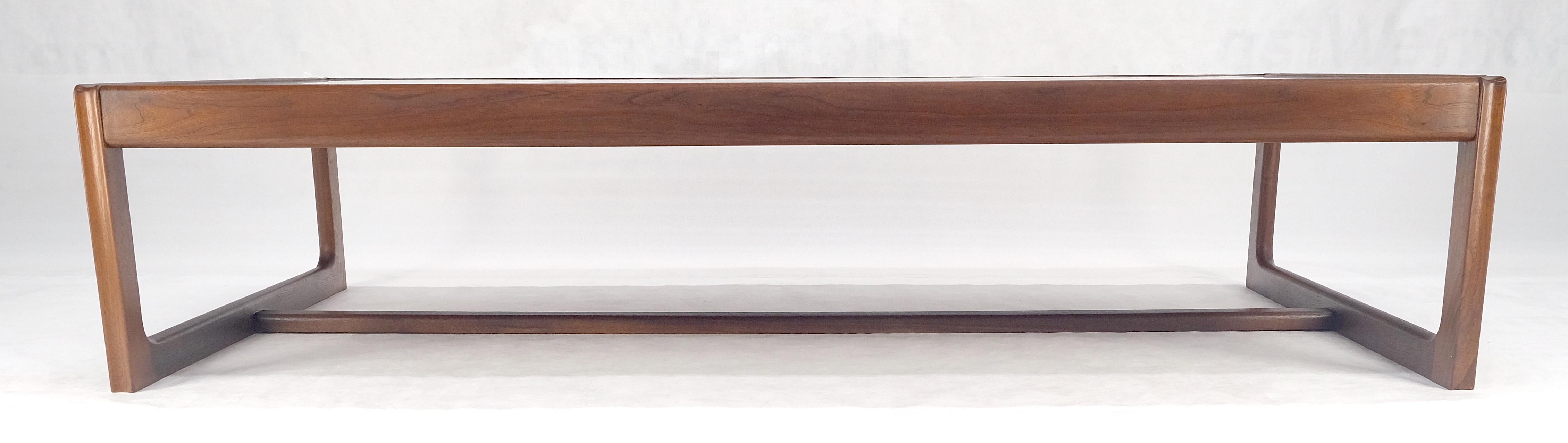 20th Century Large Rectangle Patinated Copper Top Oiled Walnut Frame 1970s Coffee Table MINT