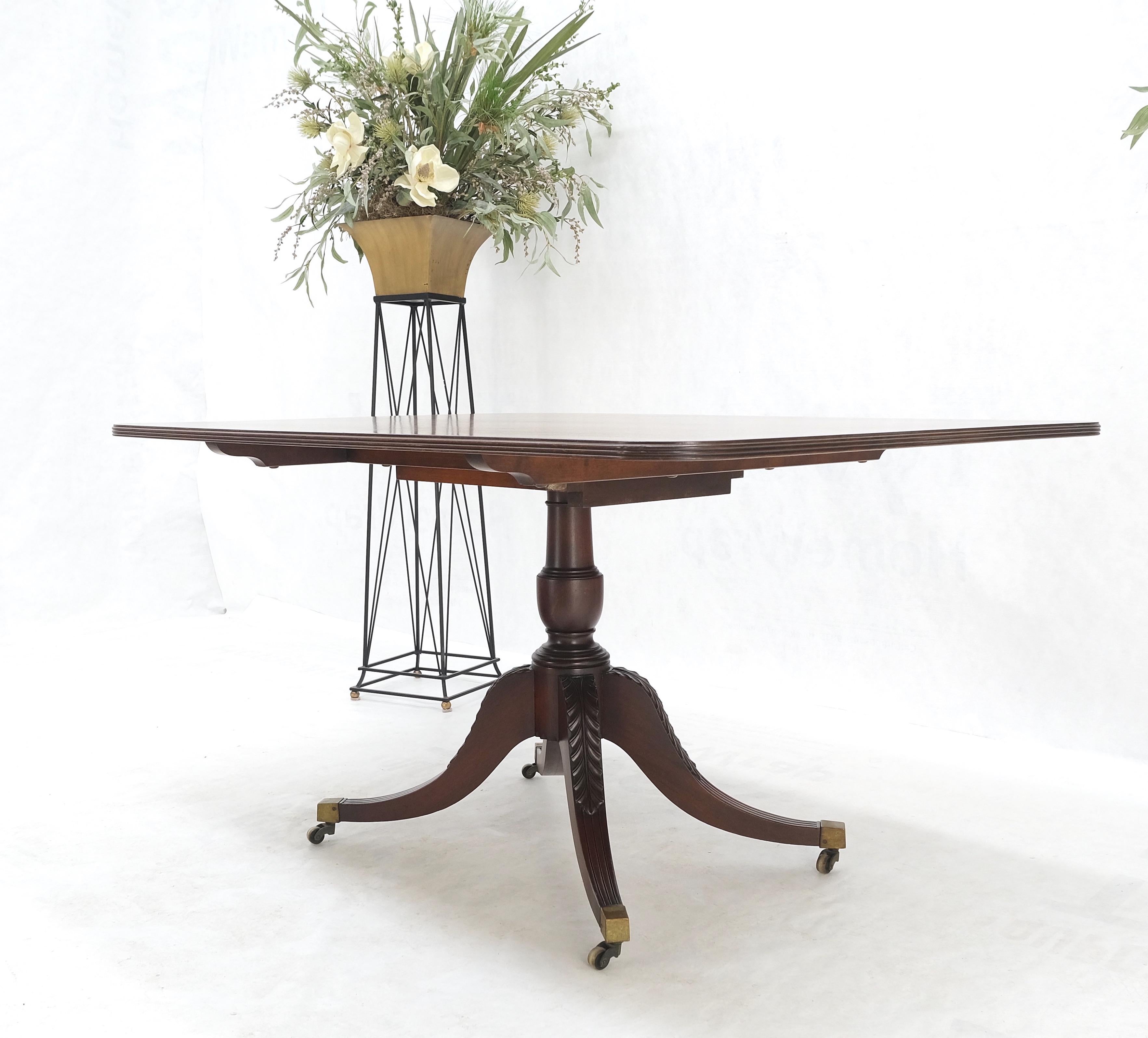 Large Rectangle Round Corners Flip Top Dining Breakfast Table Rosewood Banding  For Sale 2
