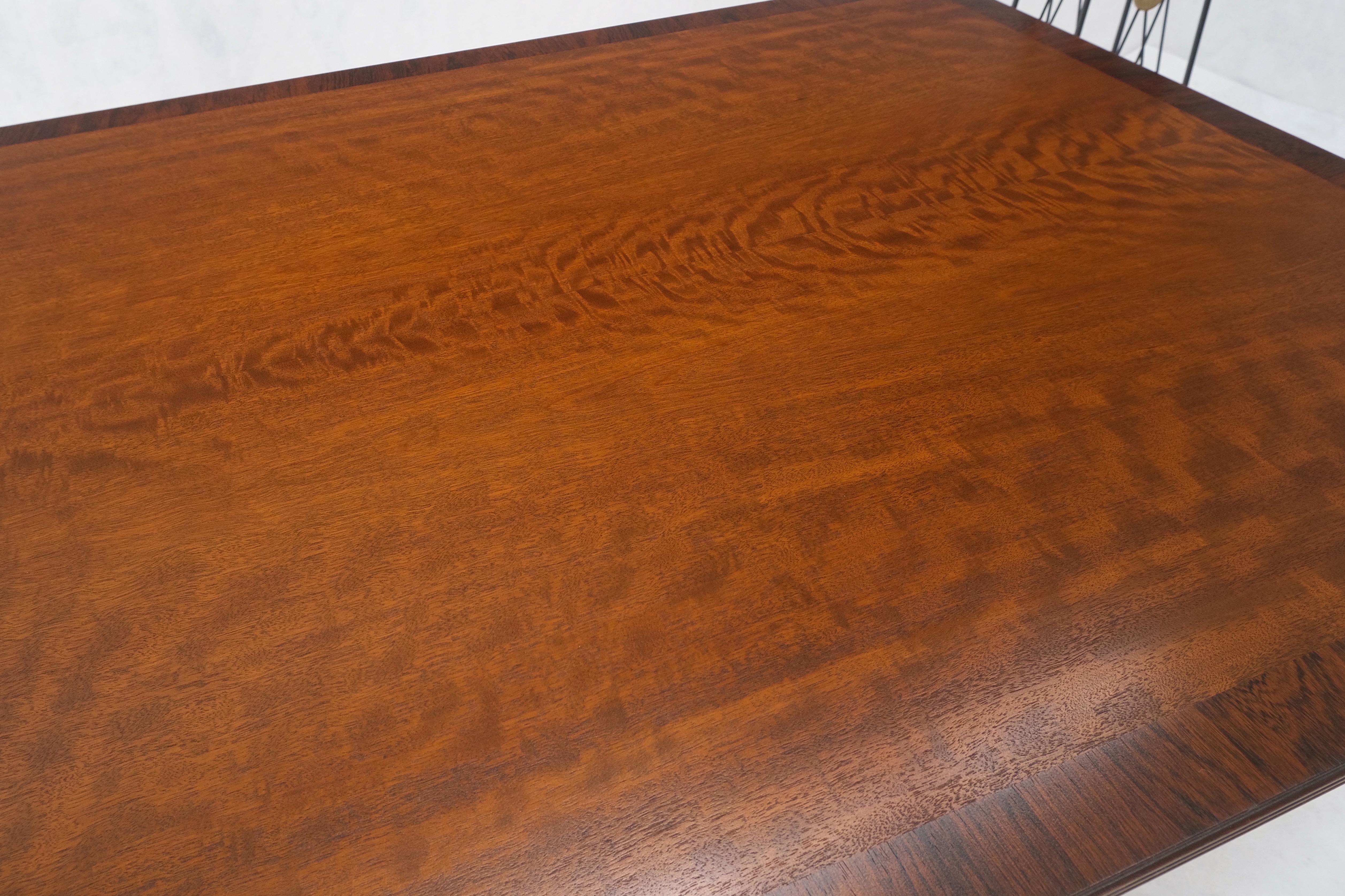 Large Rectangle Round Corners Flip Top Dining Breakfast Table Rosewood Banding  For Sale 3