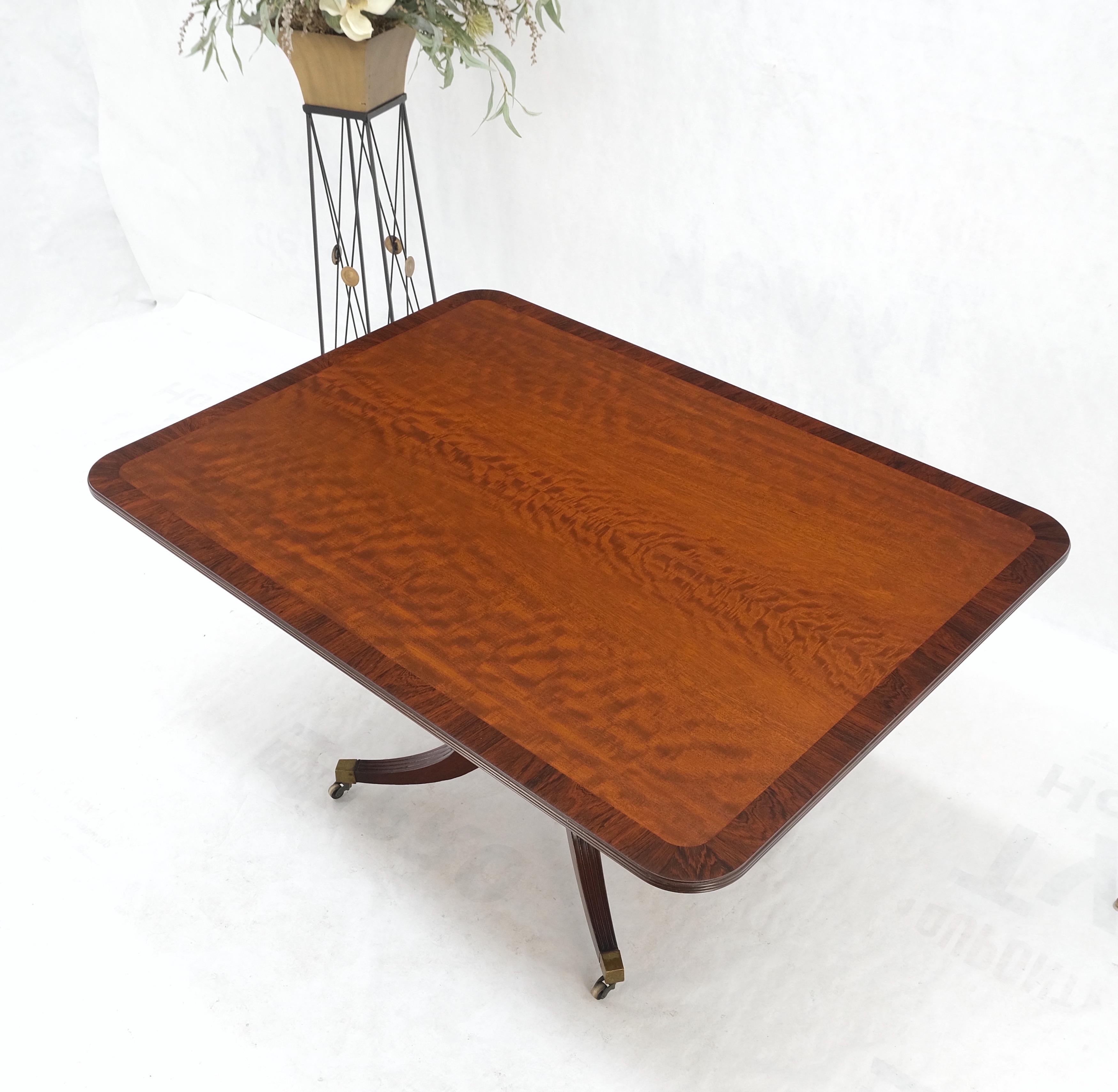 Large Rectangle Round Corners Flip Top Dining Breakfast Table Rosewood Banding  For Sale 7