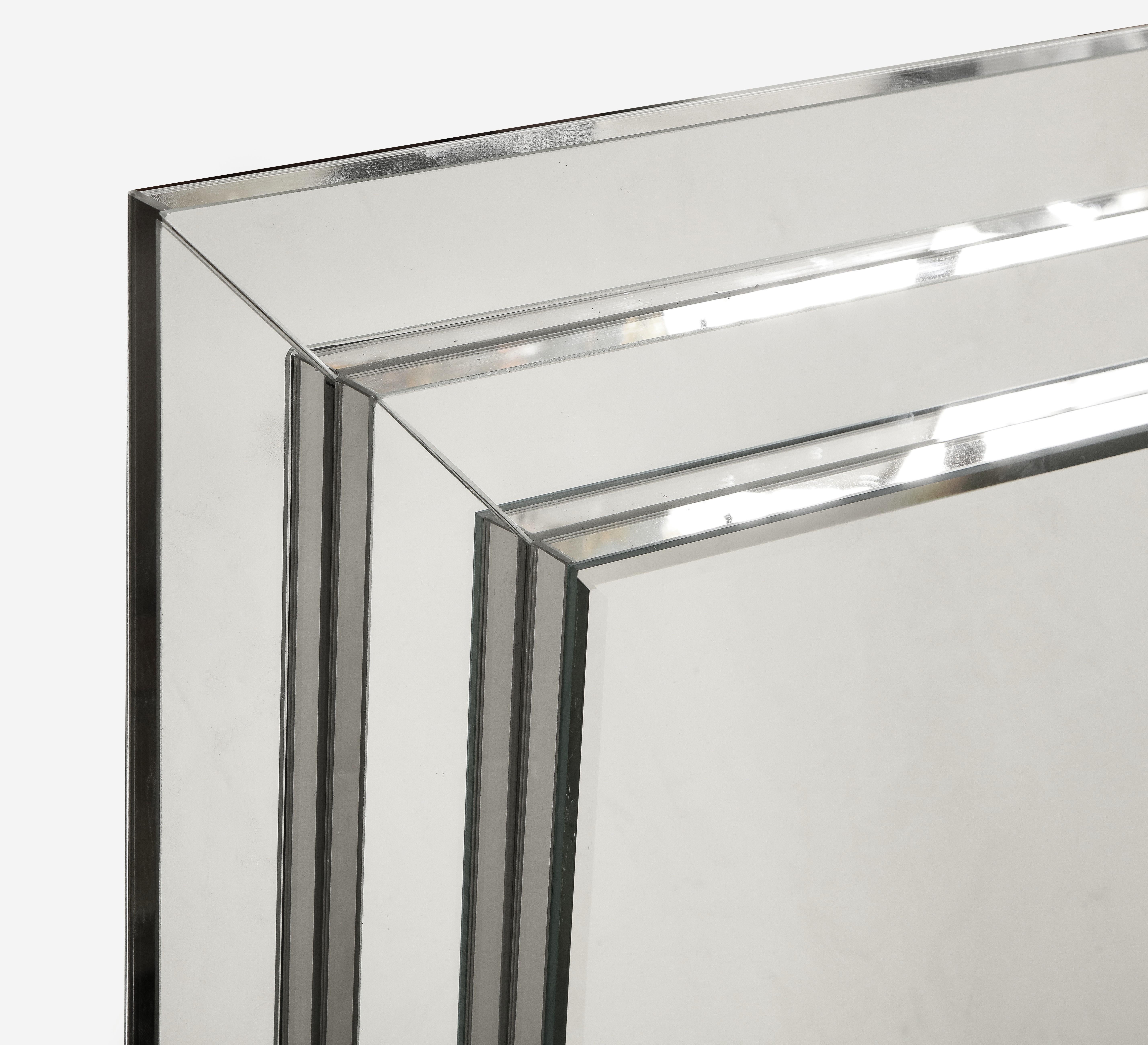 Moderne Grand miroir empilé rectangulaire en vente