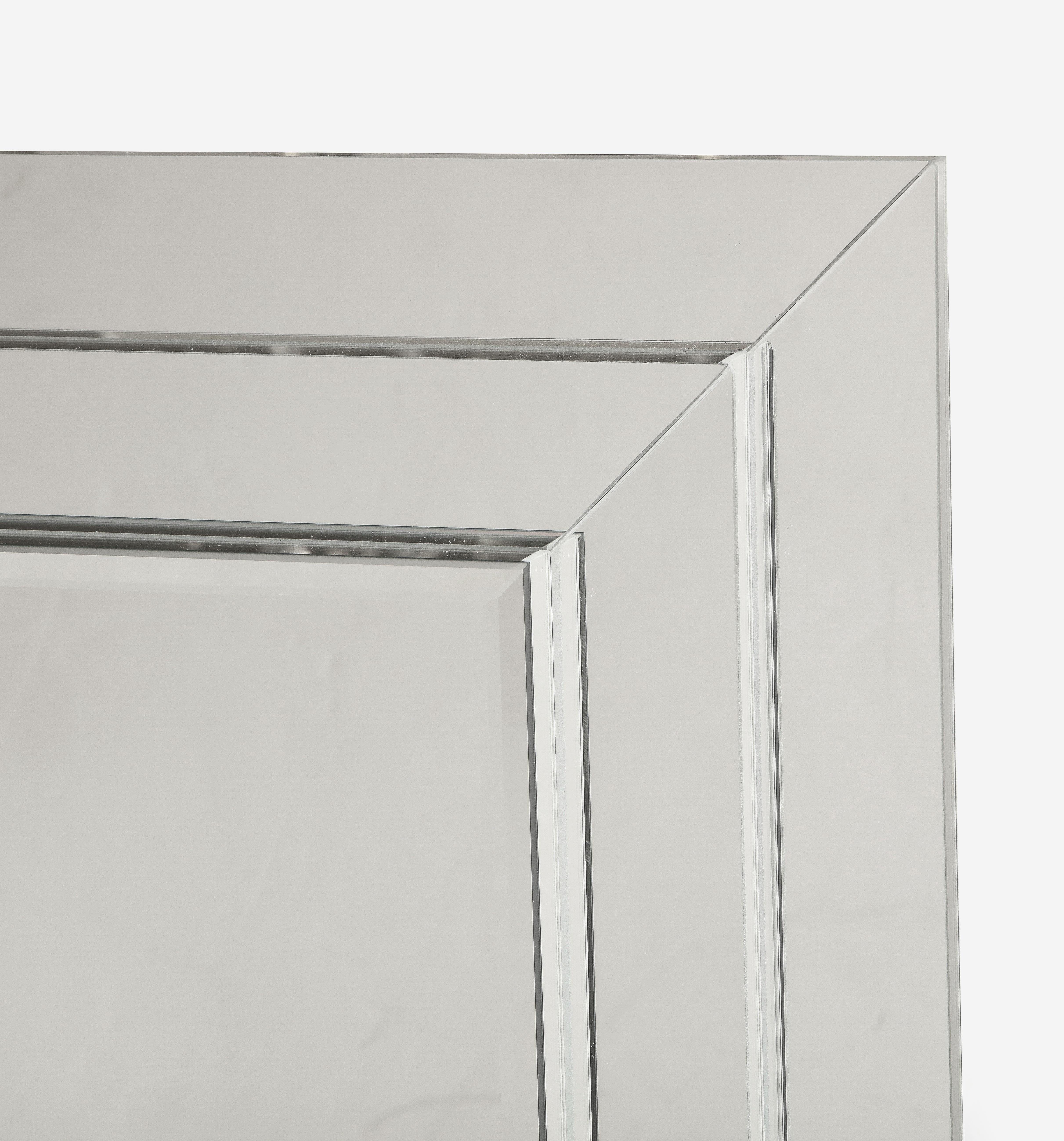 Modern Large Rectangle Stacked Mirror For Sale