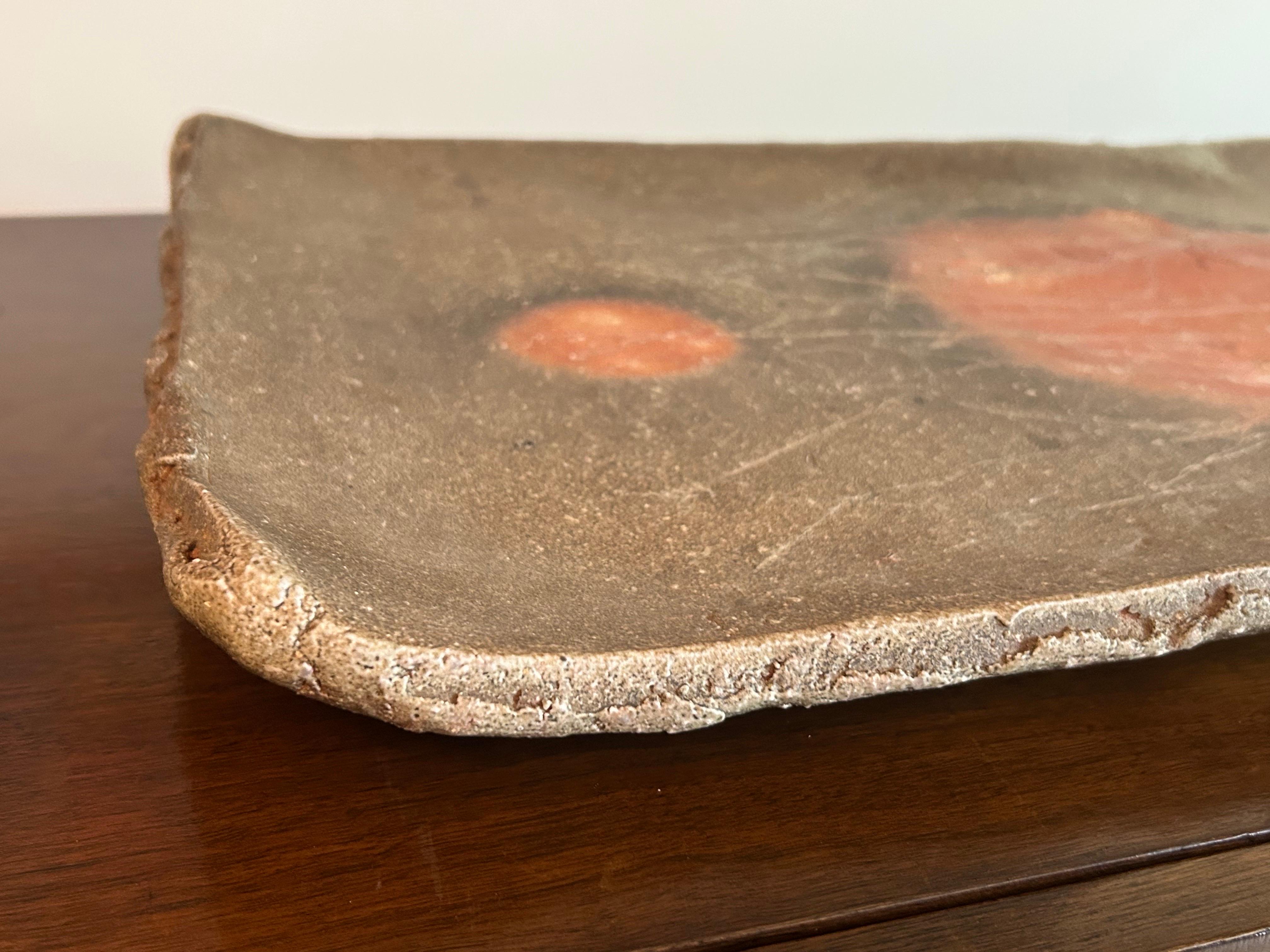 Large Rectangular Bizen Ware Platter after Jun Isezaki For Sale 2