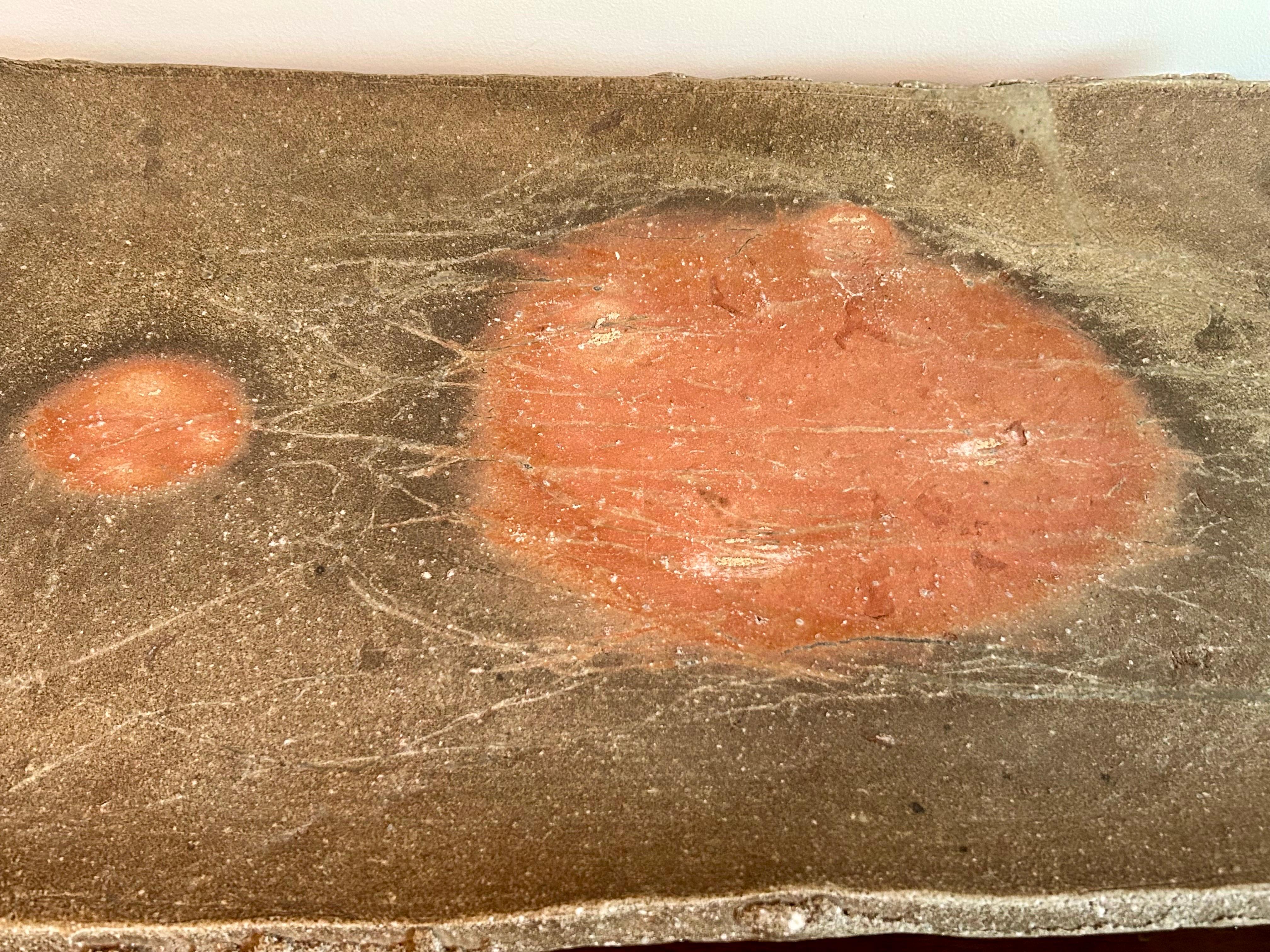 Japanese Large Rectangular Bizen Ware Platter after Jun Isezaki For Sale