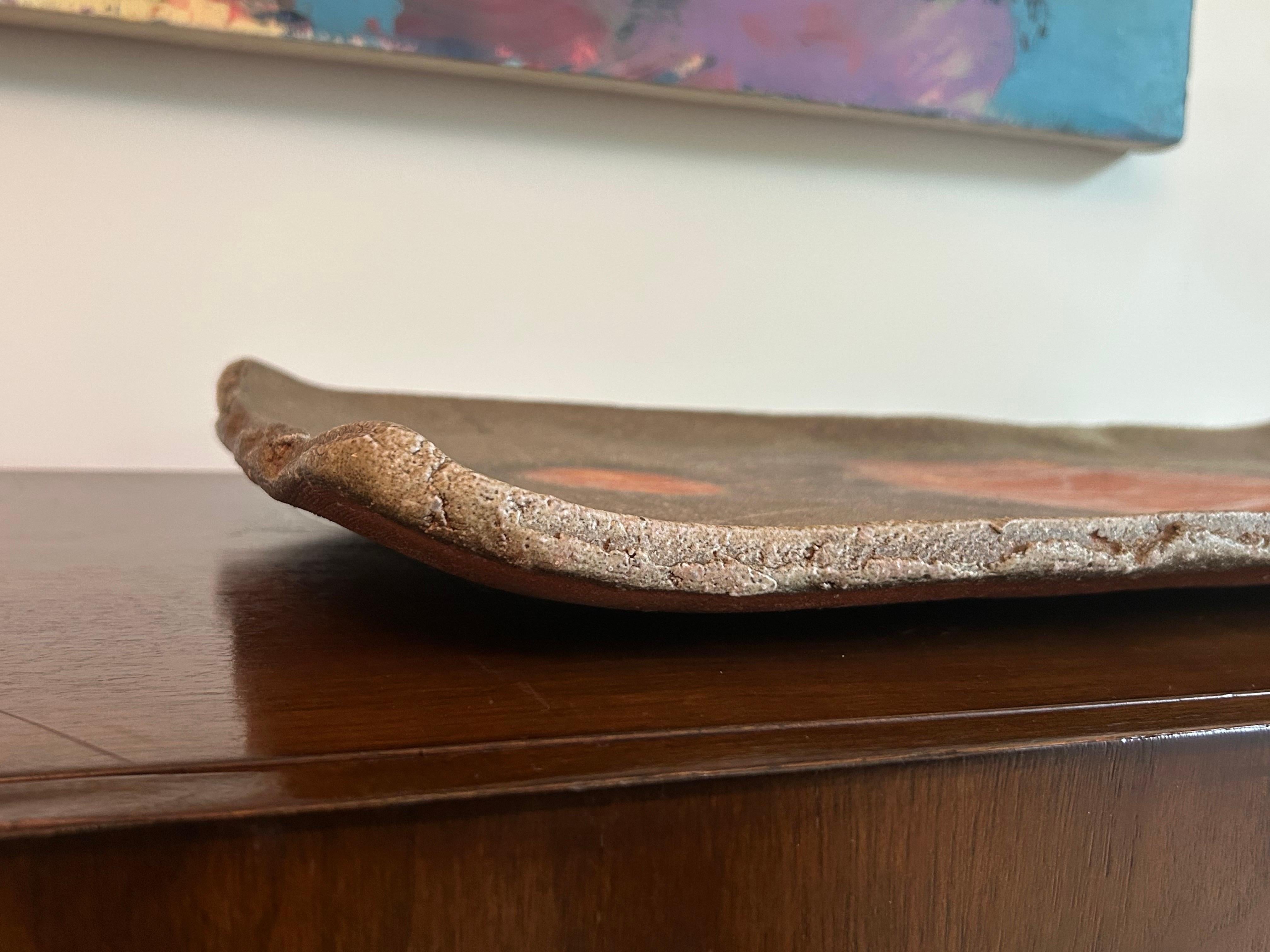 Ceramic Large Rectangular Bizen Ware Platter after Jun Isezaki For Sale