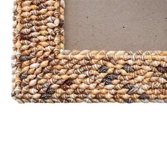 Large Rectangular Coastal Folk Art Sea Shell Encrusted Photo Frame