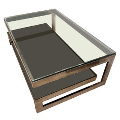 Large Rectangular Coffee Table by Belgo Chrom, Belgium 1970s