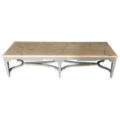 Large Rectangular Coffee Table with Beveled Carrera Top