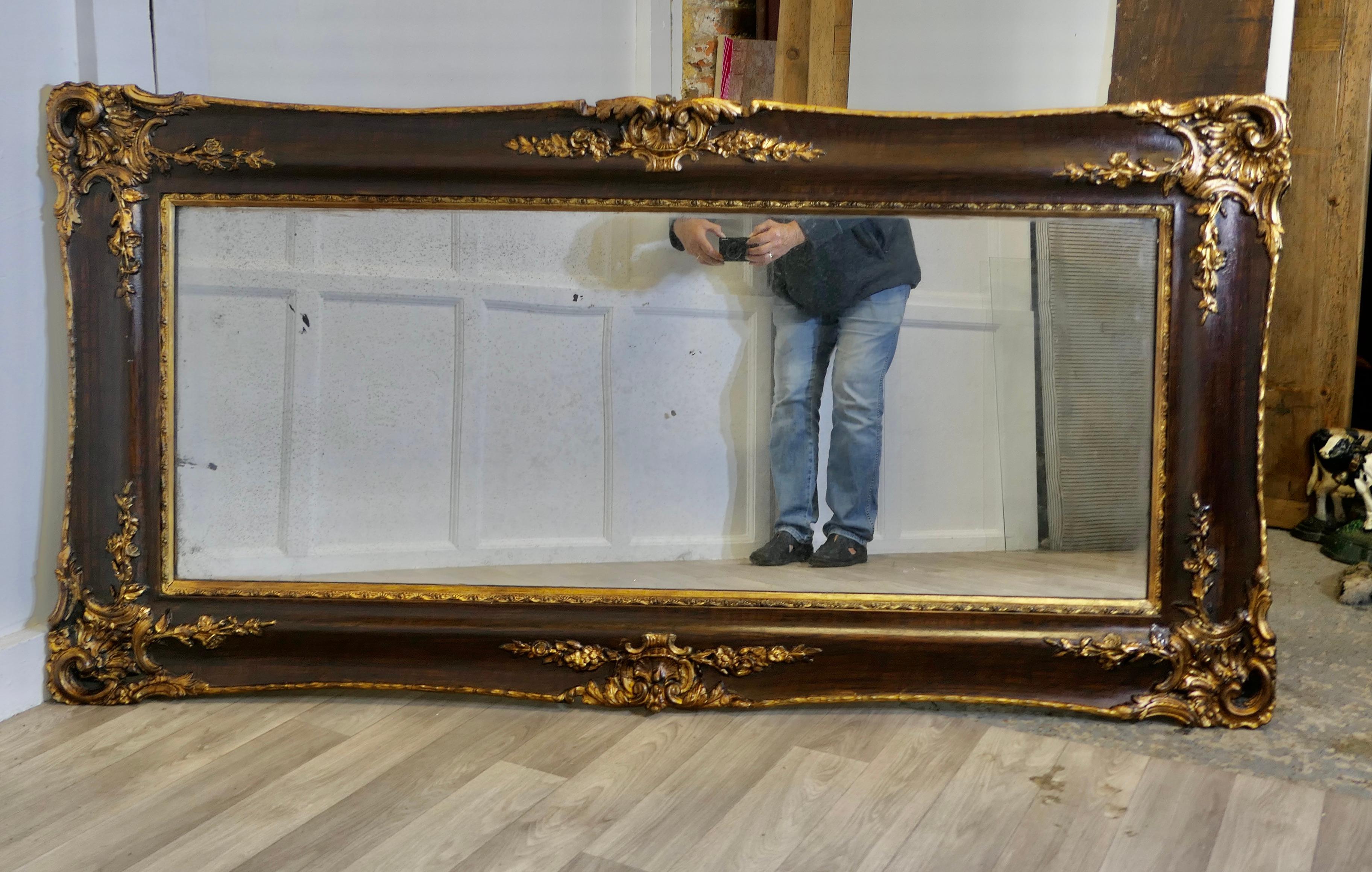 Large Rectangular Decorative Gilt and Wood Wall Mirror 5