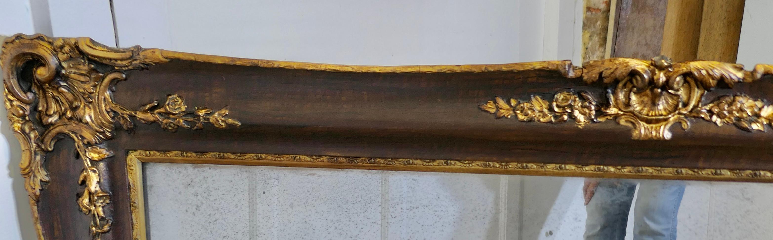 Large Rectangular Decorative Gilt and Wood Wall Mirror 6