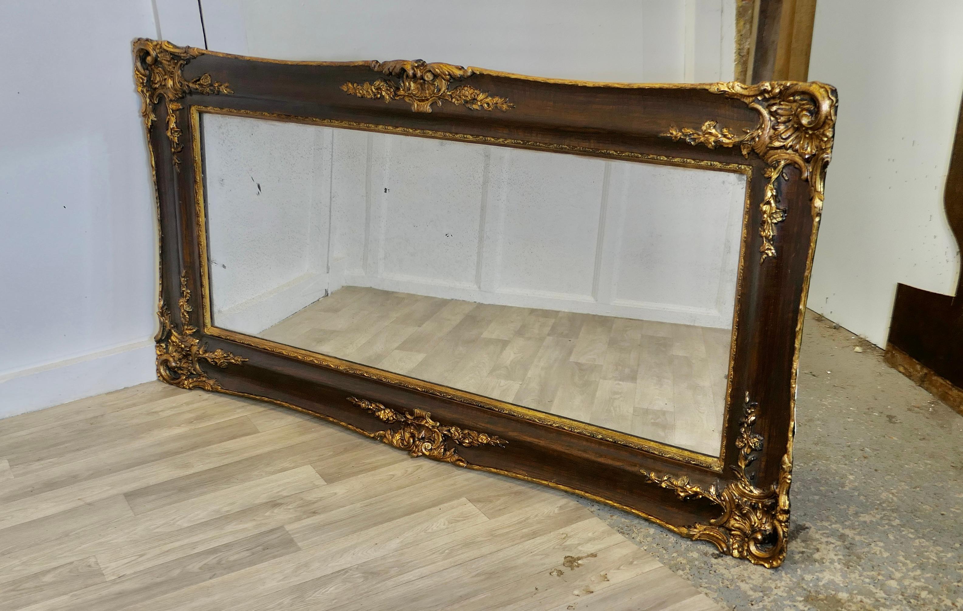 Large Rectangular Decorative Gilt and Wood Wall Mirror 2
