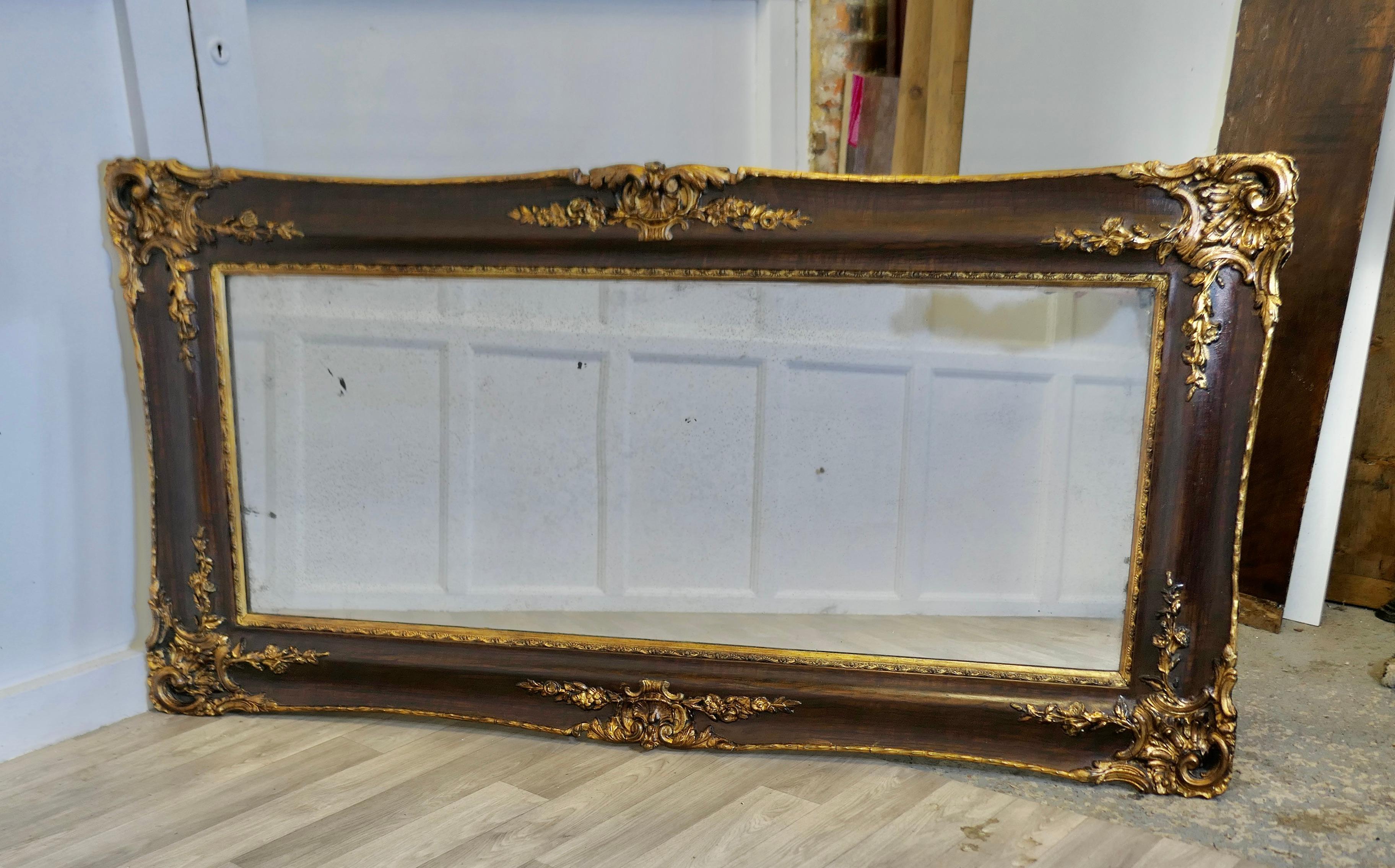 Large Rectangular Decorative Gilt and Wood Wall Mirror 4