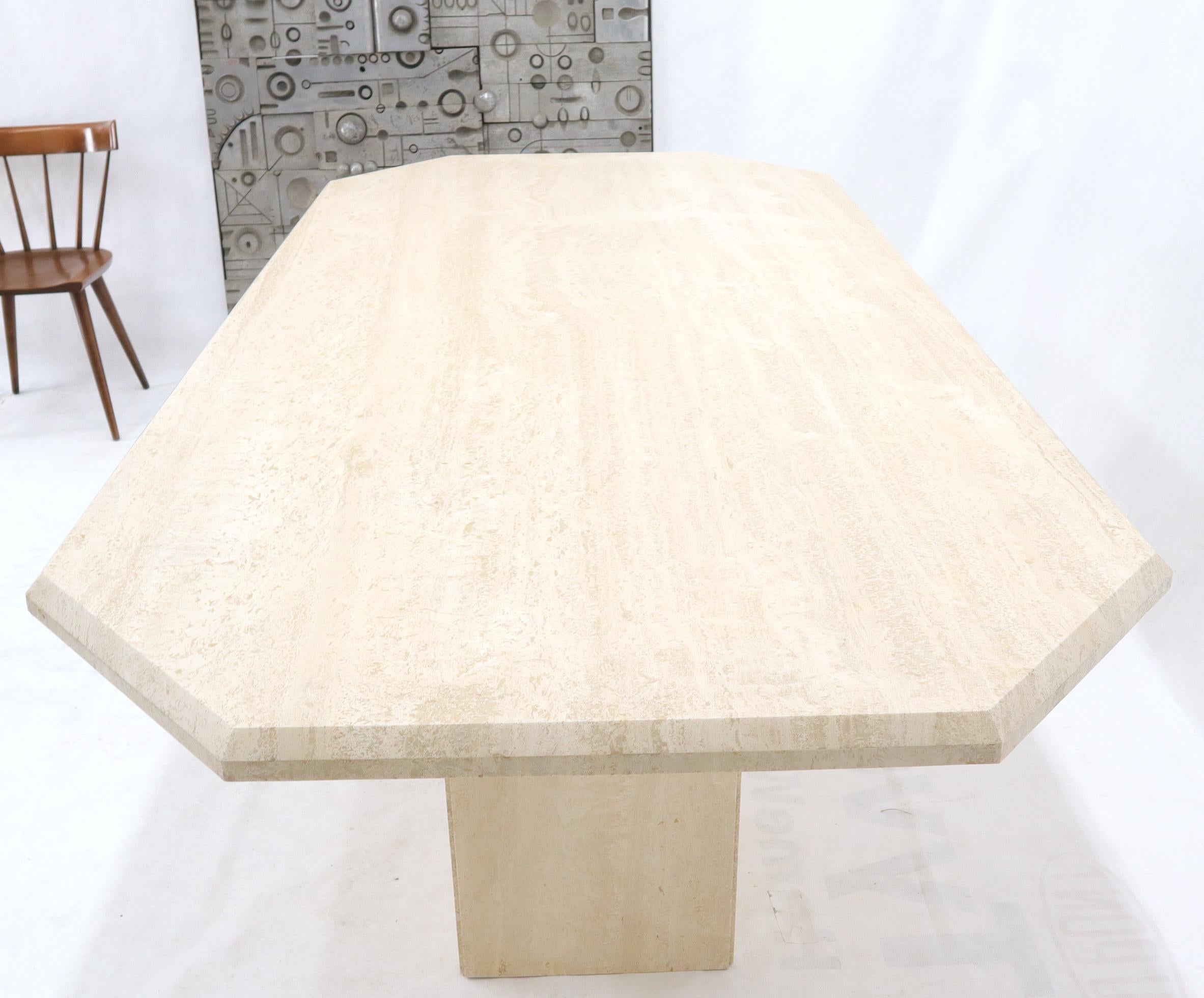 20th Century Large Rectangular Double Pedestal Travertine Dining or Conference Table For Sale