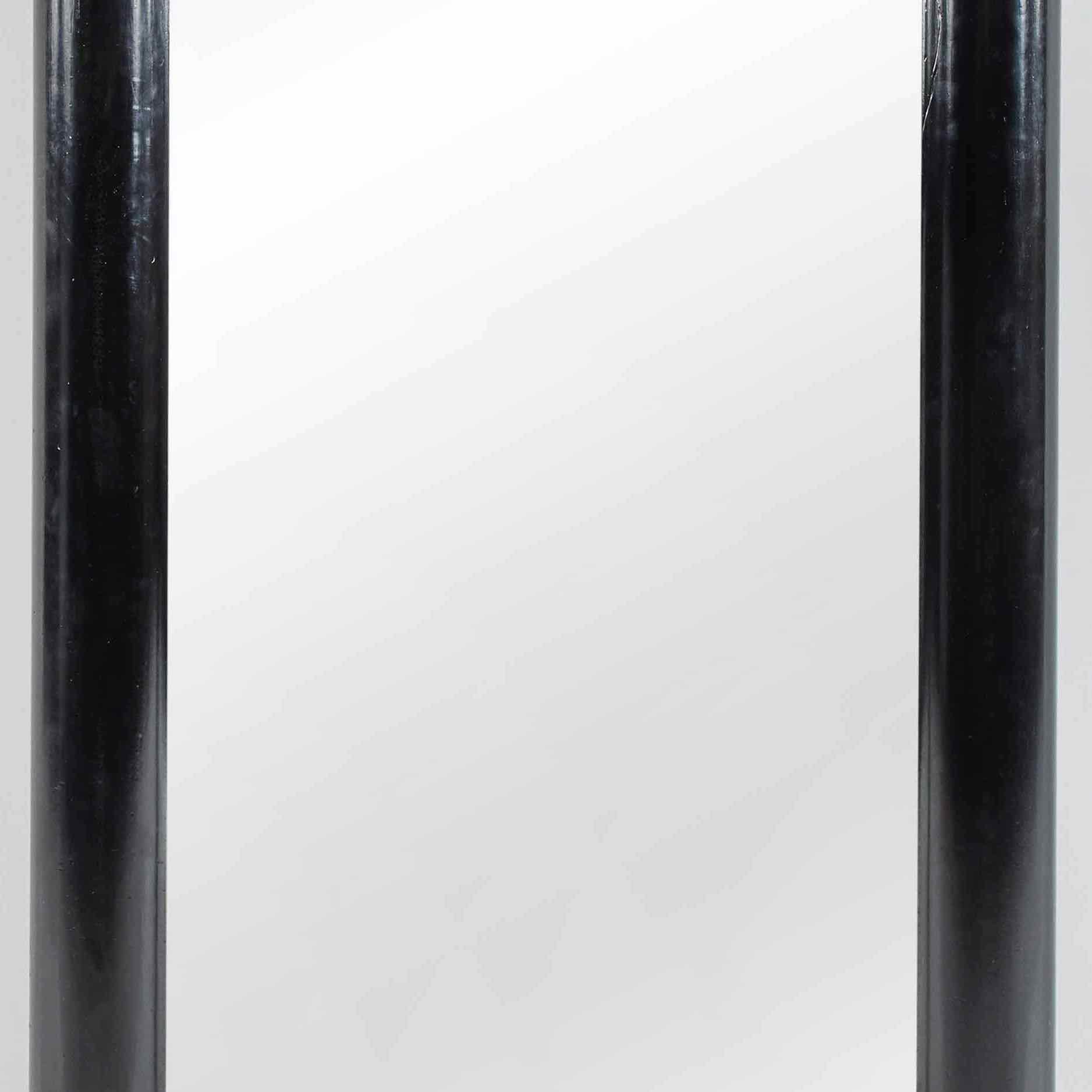 Late Victorian Large Rectangular Ebonized Mirror from Late 19th Century England 