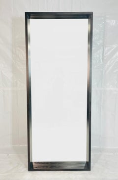 Large Rectangular Floor Mirror in Dark-Stained Wood