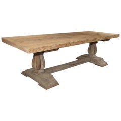 Large Rectangular French Farm Table in Oak and Pine, circa 1940s