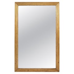 Large Rectangular French Fluted Giltwood Mirror