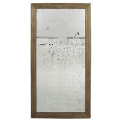 Grand miroir rectangulaire en bois dor cannel franais