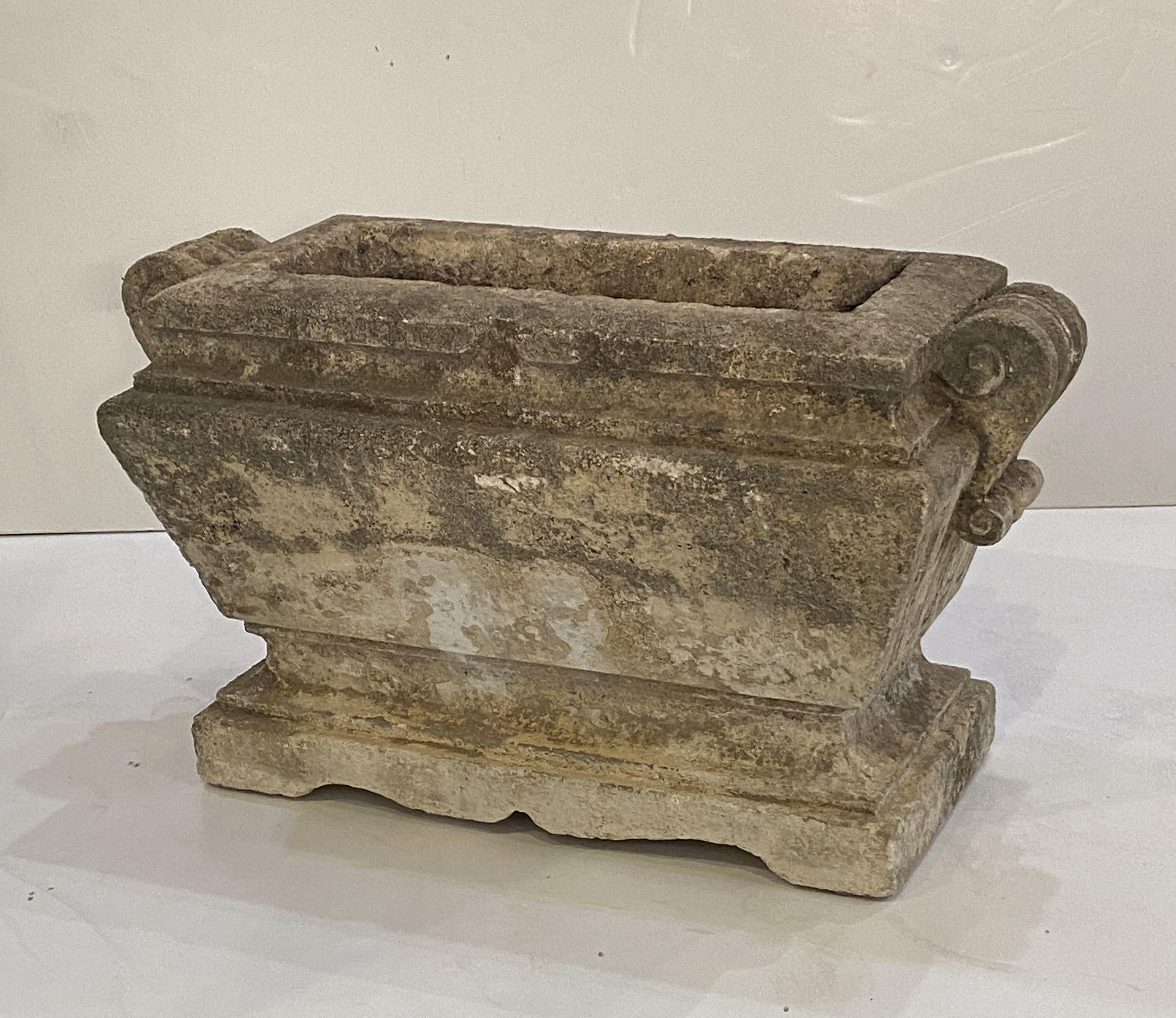 Large Rectangular Garden Stone Trough or Planter from England For Sale 5