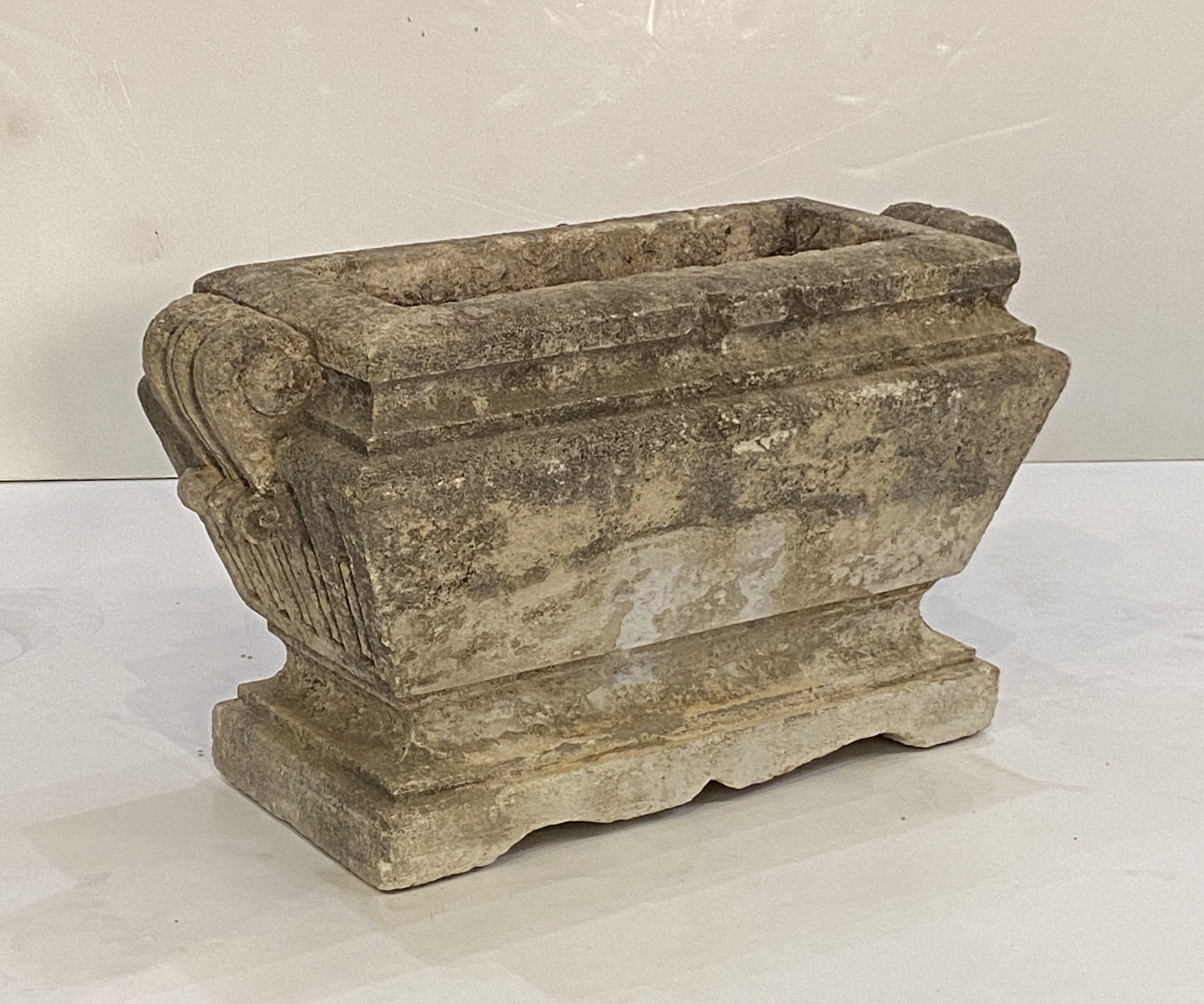 Large Rectangular Garden Stone Trough or Planter from England For Sale 7