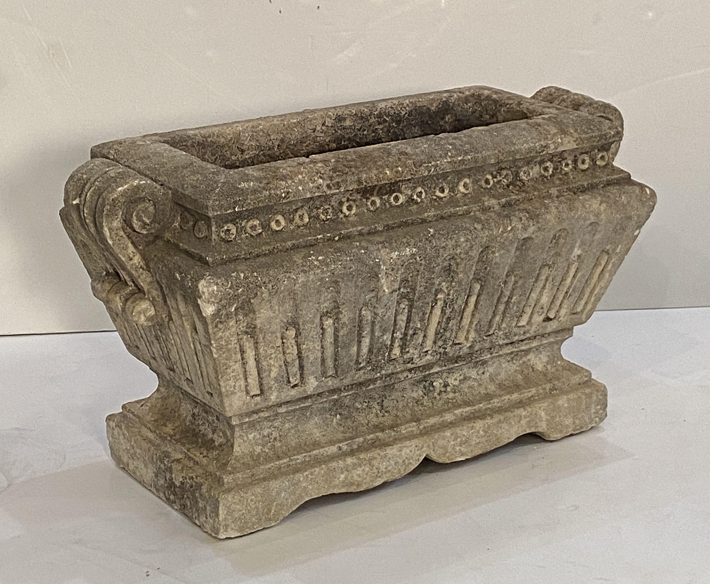 English Large Rectangular Garden Stone Trough or Planter from England For Sale