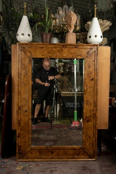 Large Rectangular Geometric Pen Shell Beveled Mirror