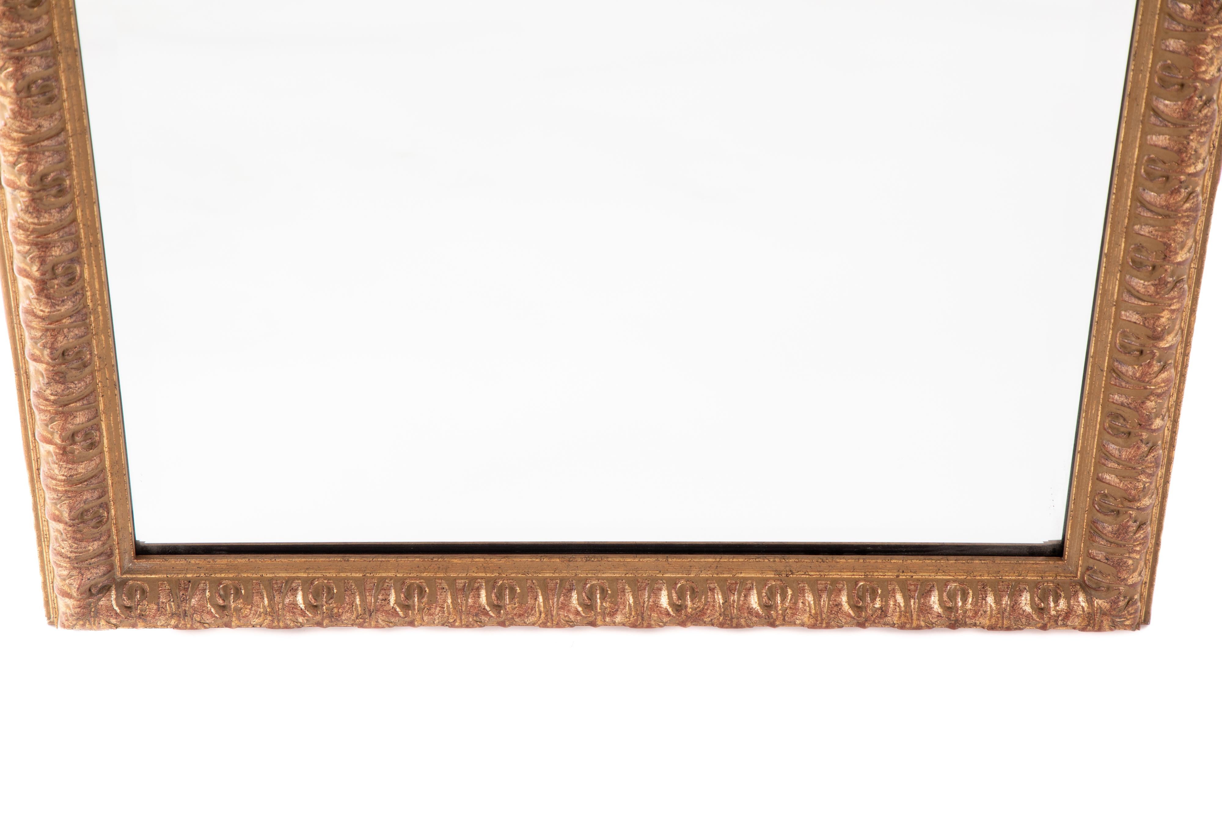 Giltwood framed mirror.  Rectangular in shape.  Perfect for a powder room.