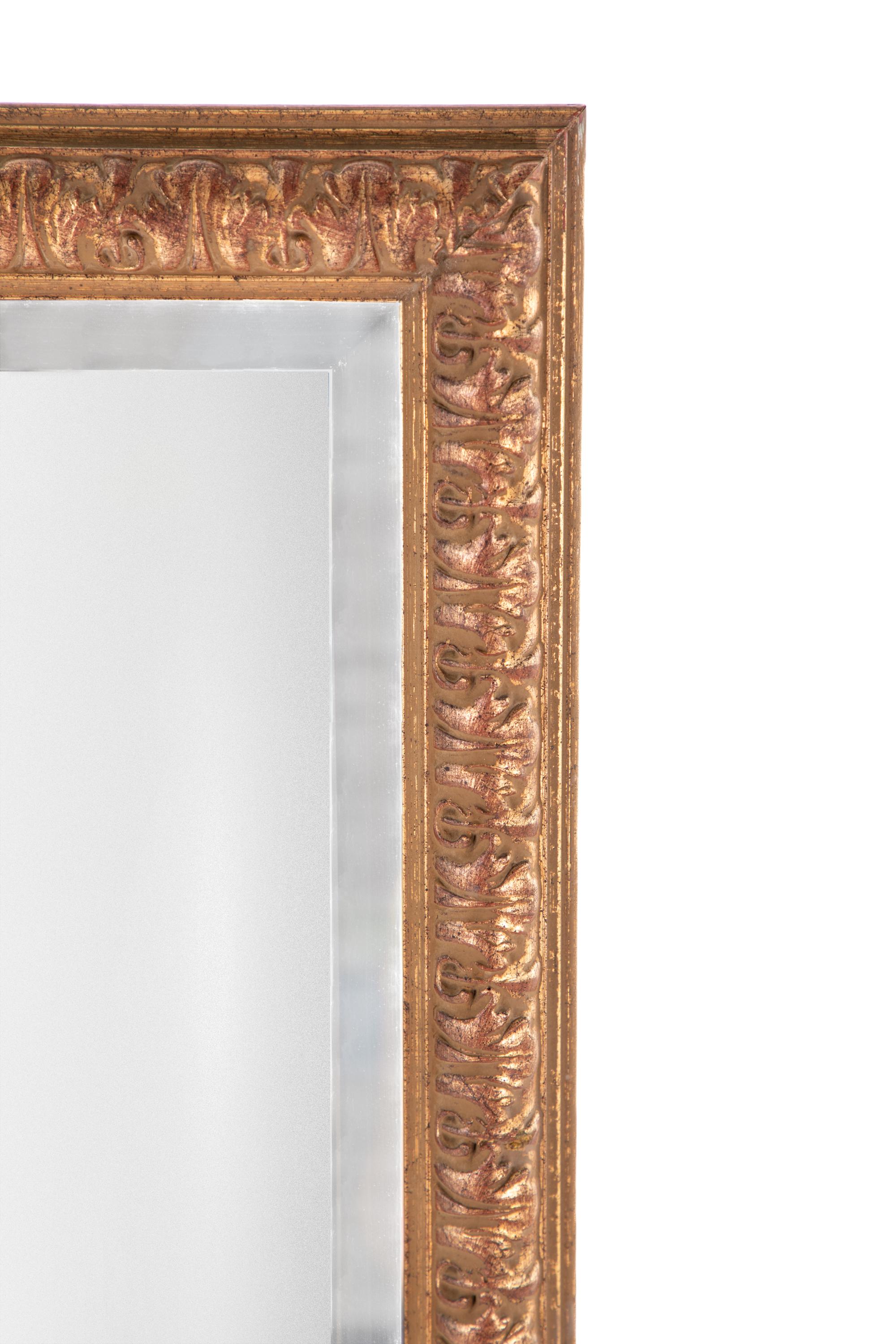Large Rectangular Gilt Framed Mirror In Good Condition For Sale In Dallas, TX