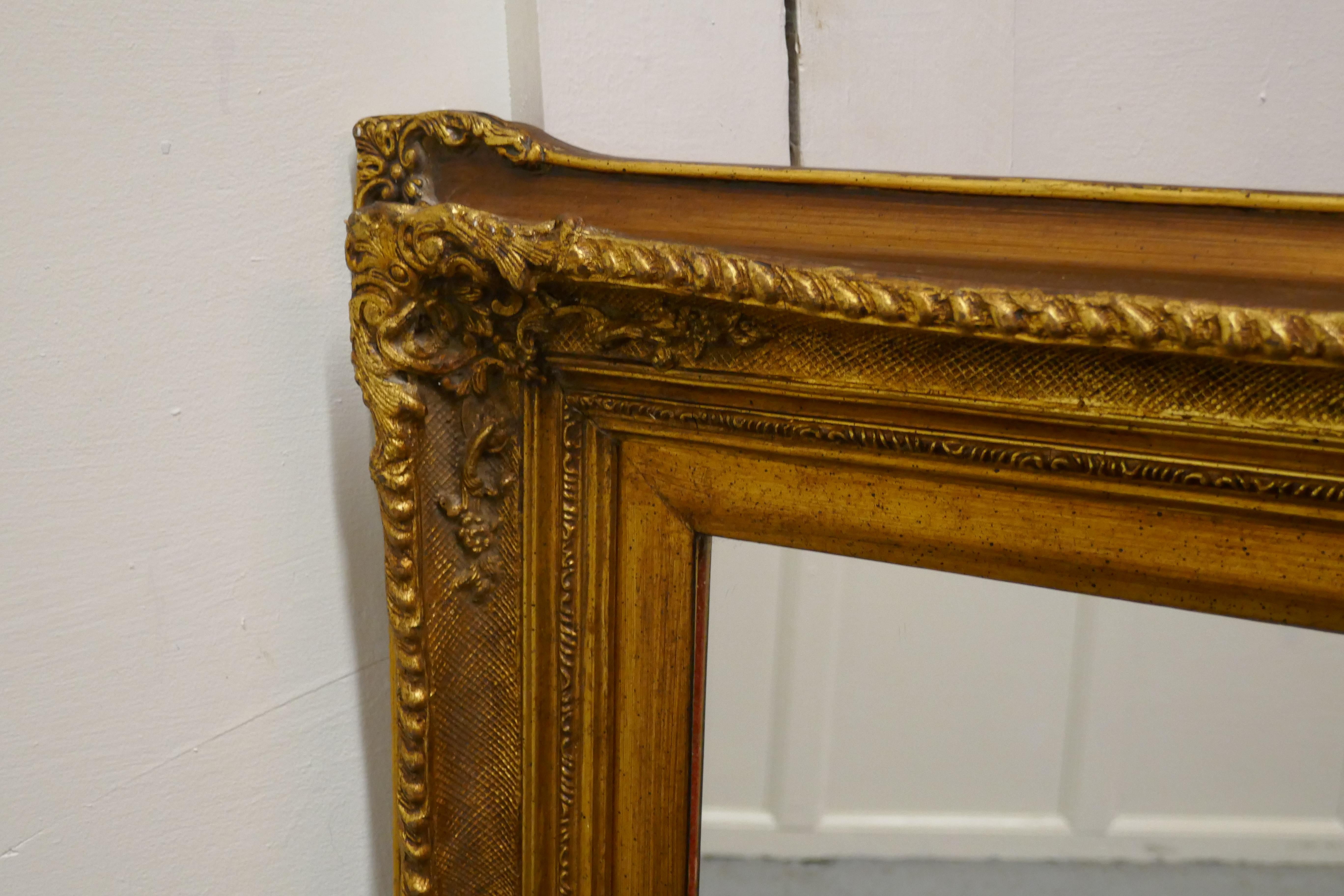 Large Rectangular Giltwood Mirror In Good Condition In Chillerton, Isle of Wight