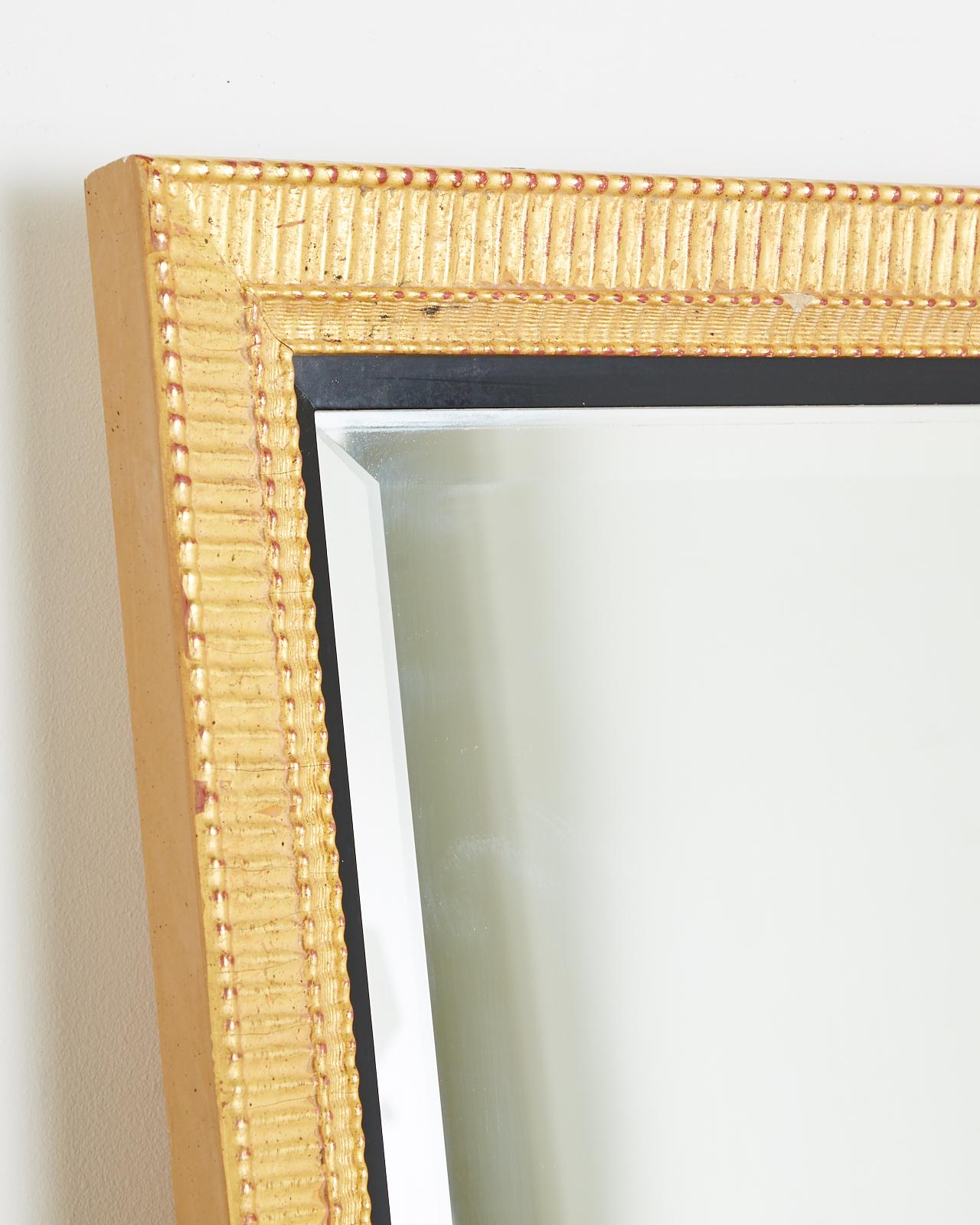 Large Rectangular Gilt Wood Wall Mirror with Beveled Glass 5