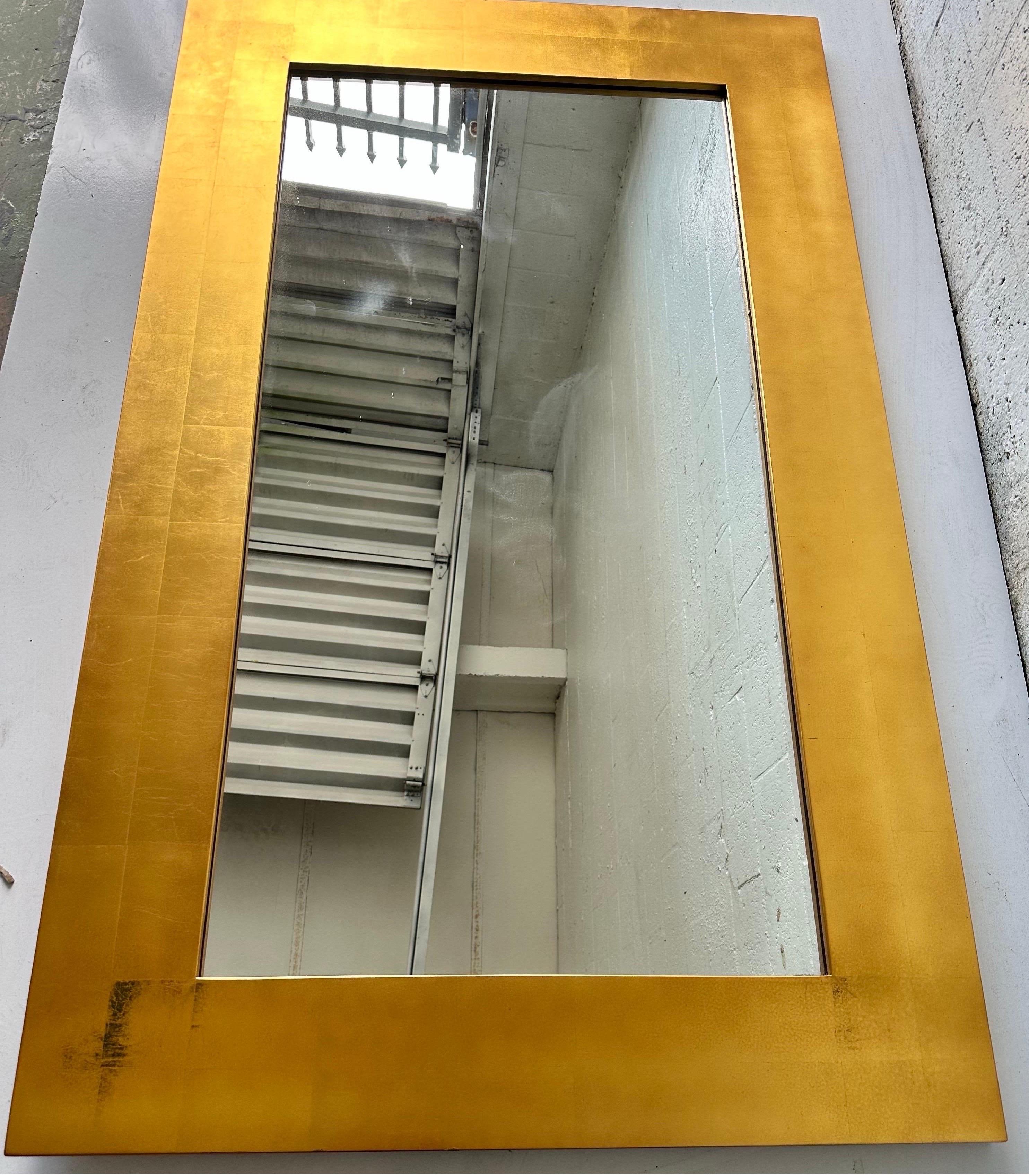 Late 20th Century Large rectangular Gold leaf Mirror by Donghia Circa 1985