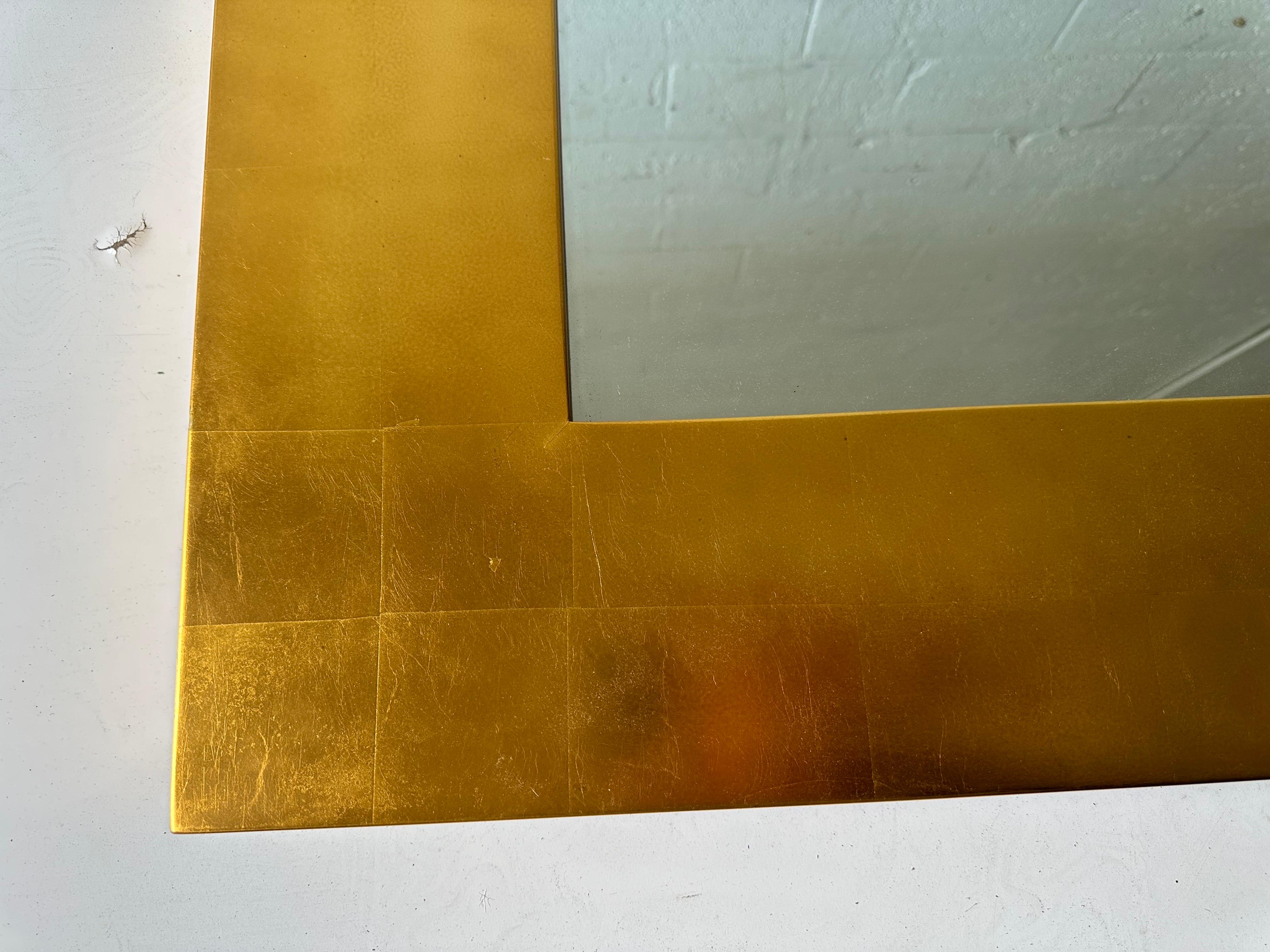 Large rectangular Gold leaf Mirror by Donghia Circa 1985 1
