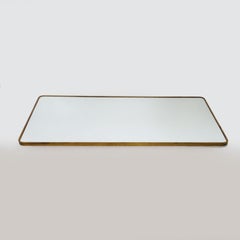 Large Rectangular Italian Brass-Framed Mirror Attributed to Gio Ponti, 1950s