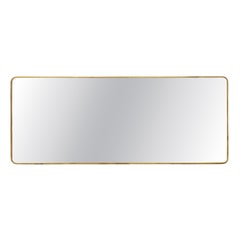 Large Rectangular Italian Brass-Framed Mirror Attributed to Gio Ponti, 1950s